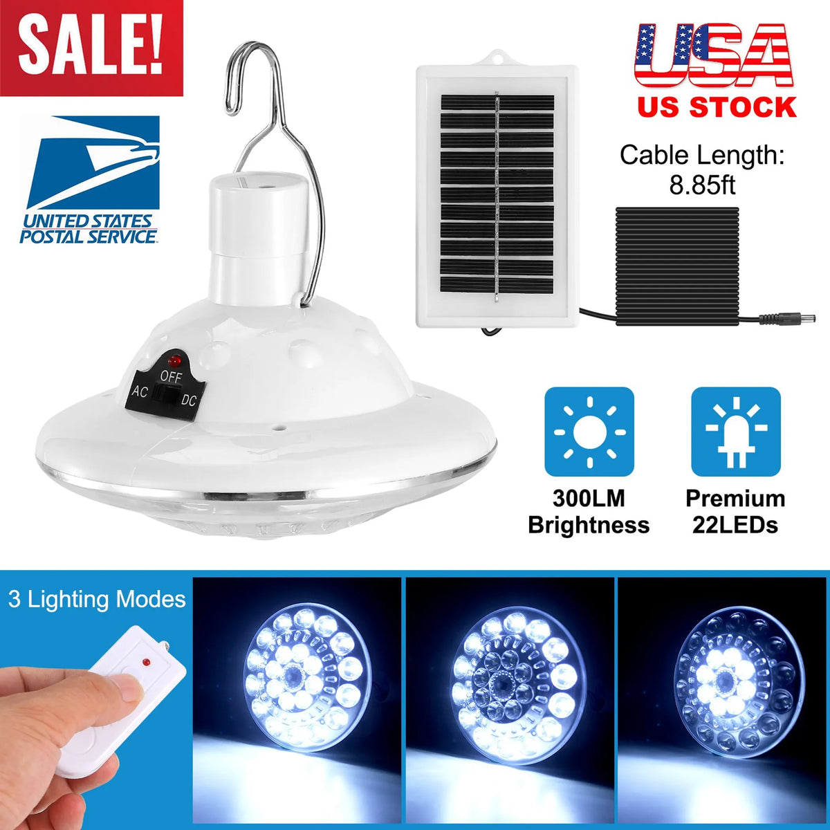Solar Camping Light Hanging LED Bulb Lamp