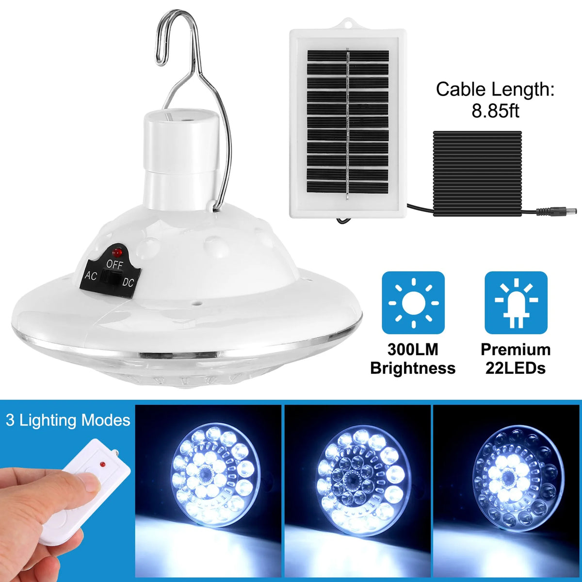 Solar Camping Light Hanging LED Bulb Lamp